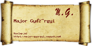 Major Györgyi névjegykártya