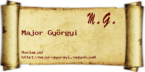 Major Györgyi névjegykártya